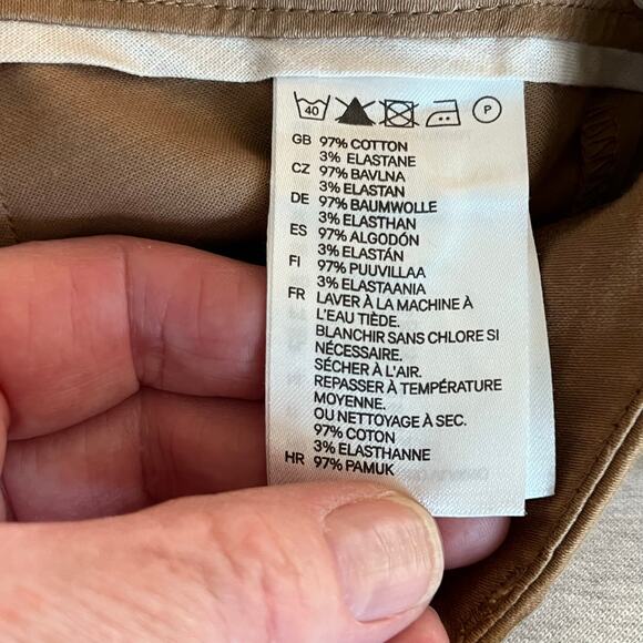 H & M Brown Slim Mid Rise Capri Chino Pants NWOT Size 6 - Picture 11 of 12